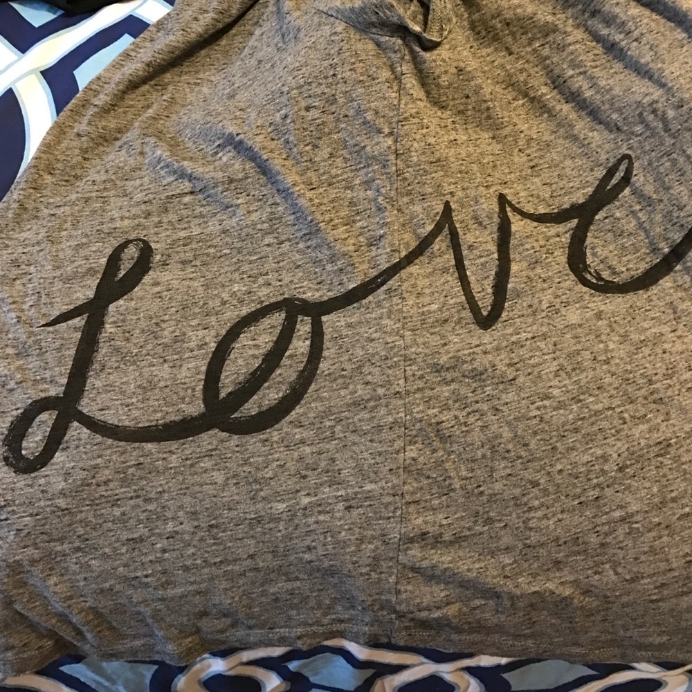 Ann Taylor LOFT Love short sleeve tee gray large